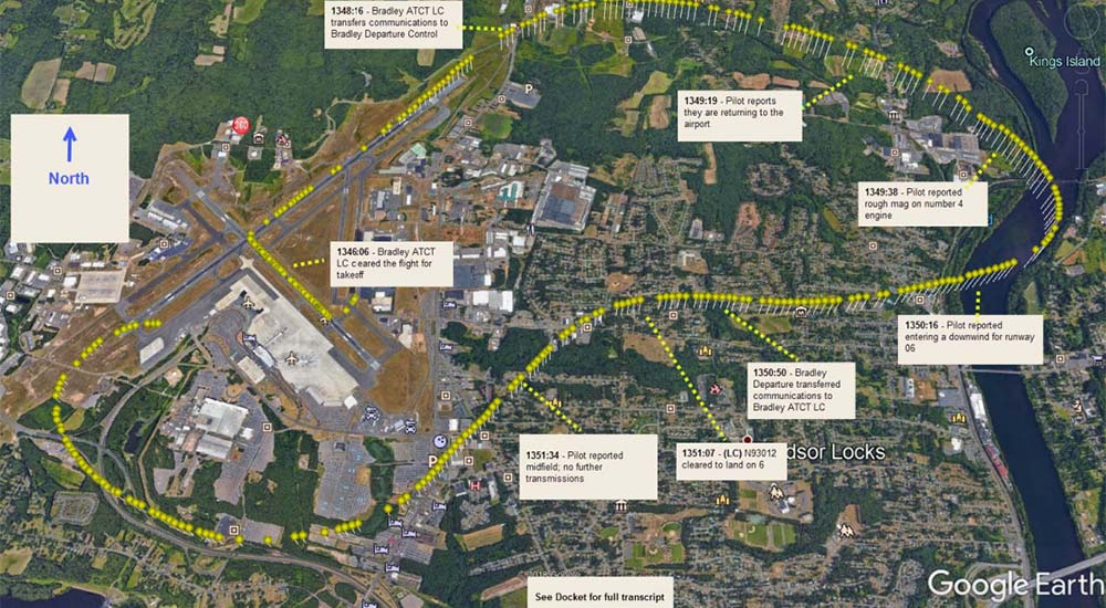 aircraft accident flight path