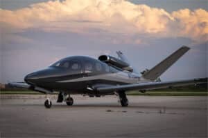 Cirrus vision jet on tarmac