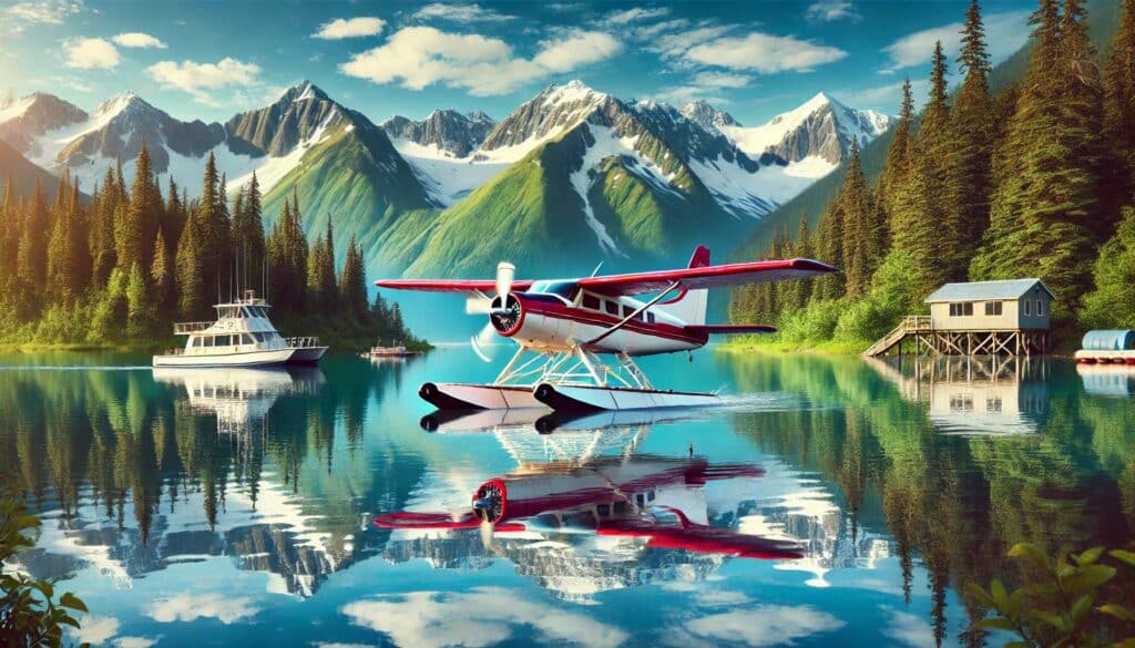 float plane painting in alaska