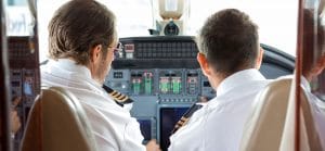Airline Transport Pilot preparing for take off