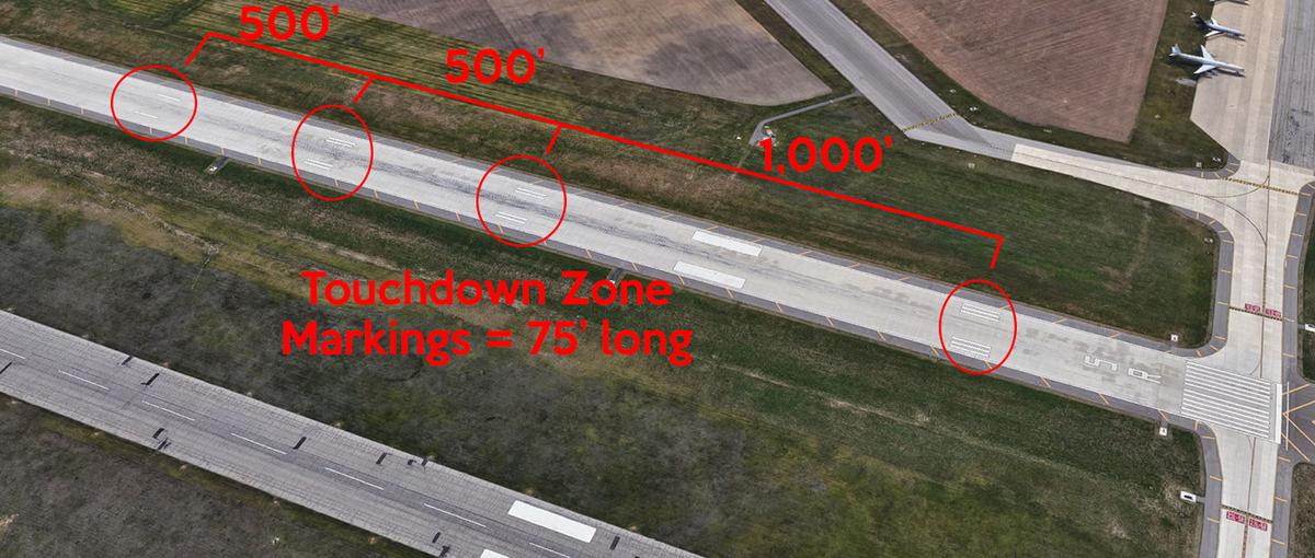 Runway touchdown zone markings